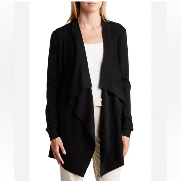 Theory Elegant Black Draped Jacket Sz. M -Copy - Picture 2 of 12